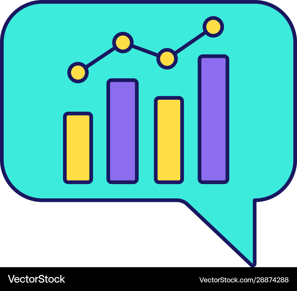 Chatbot graph color icon Chatbot graph color icon vector image