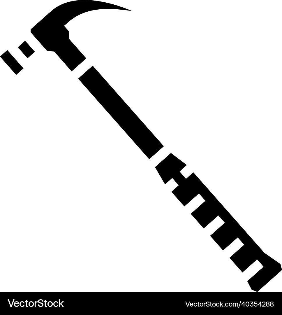 Claw hammer tool glyph icon Claw hammer tool glyph icon vector image