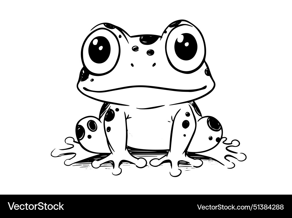 Cute frog or toad animal art vintage Cute frog or toad animal art vintage vector image