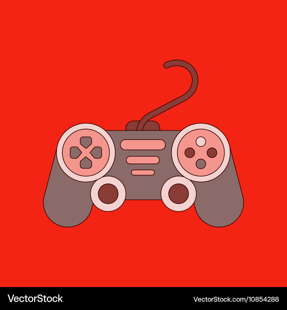 Flat icon on background game joystick vector image