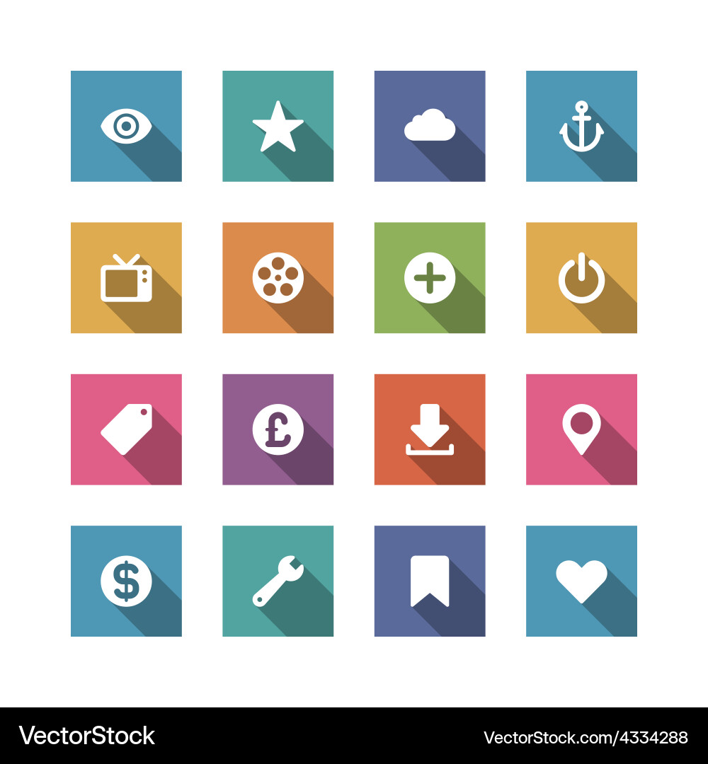 Flat icons set for design web sites and mobile vector image