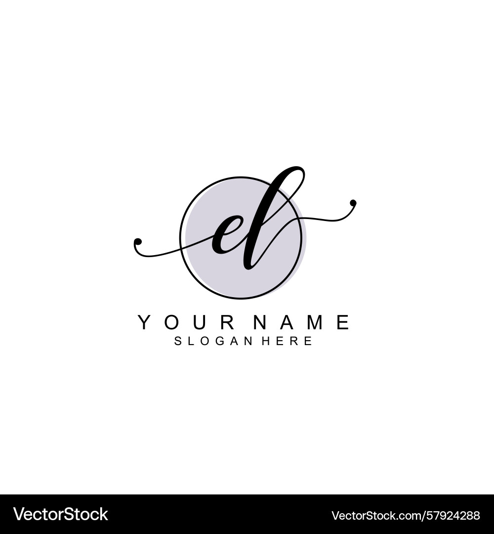 Handwriting logo concepts with initial el Vector Image