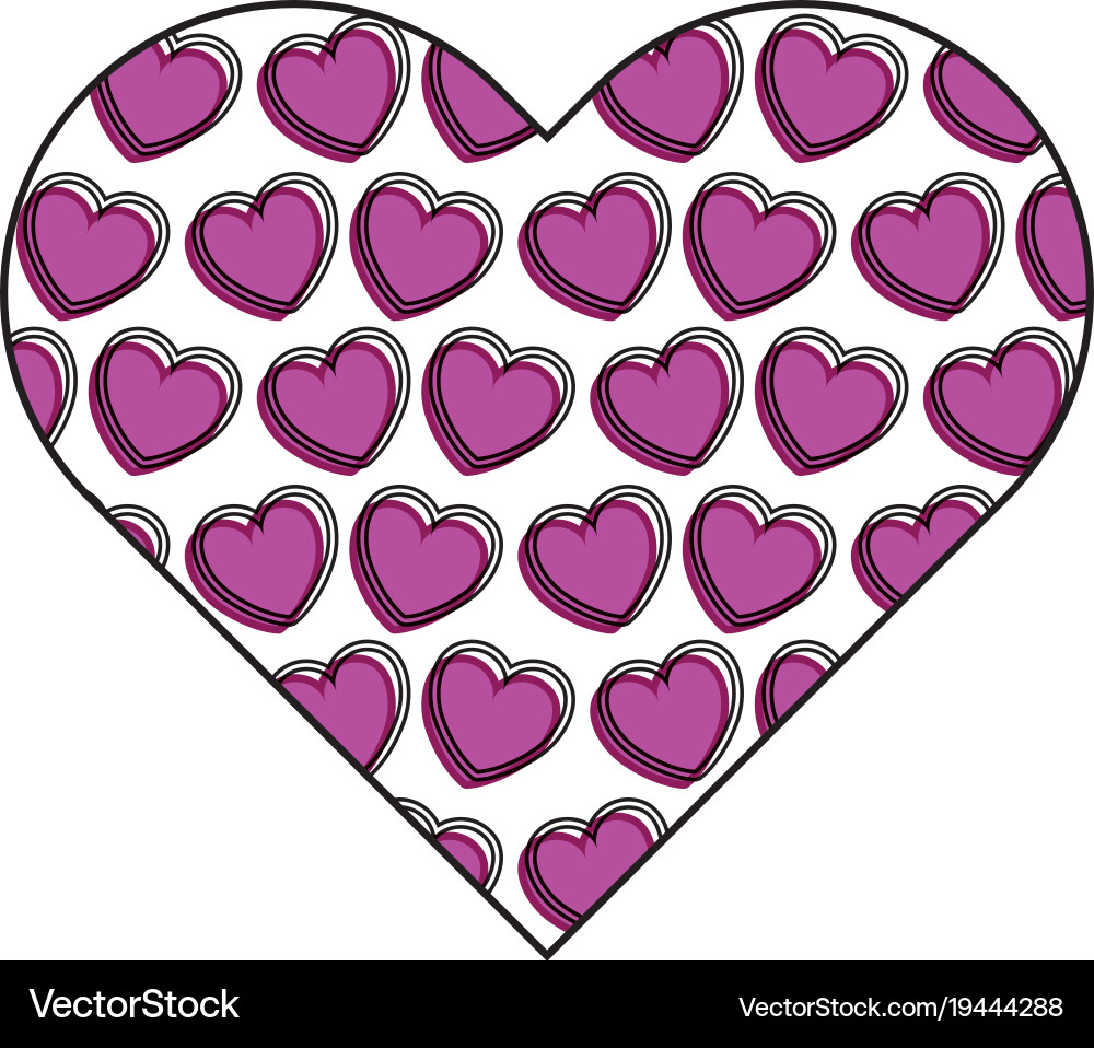 Heart frame with hearts pattern background Vector Image
