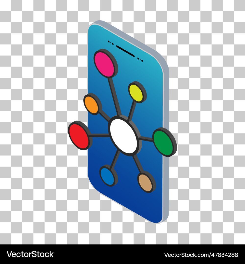 Hub isometric network icon connect structure Hub isometric network icon connect structure vector image