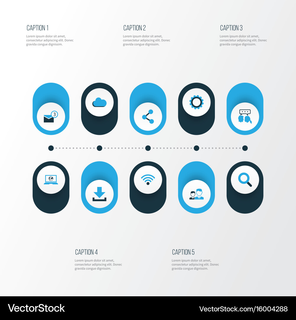 Internet colorful icons set collection of wifi vector image