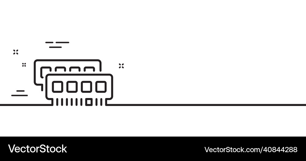 Ram line icon computer random-access memory vector image