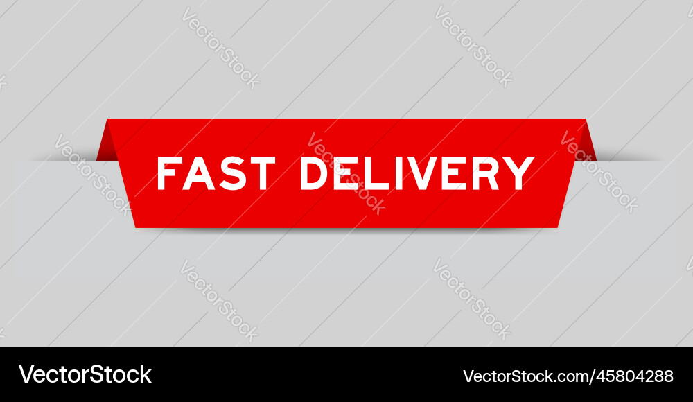 Red color inserted label with word fast delivery Vector Image