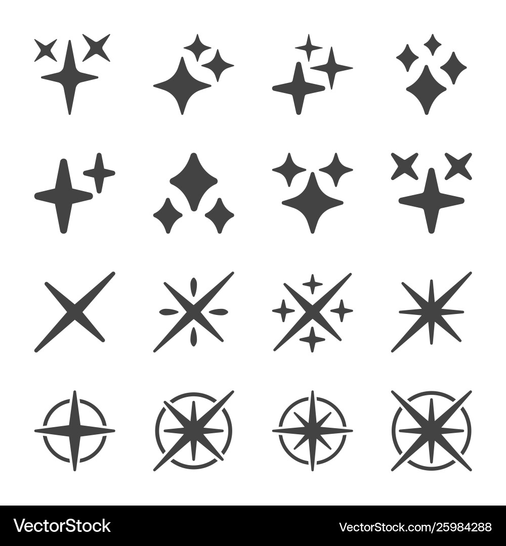 Sparkle icon set vector image