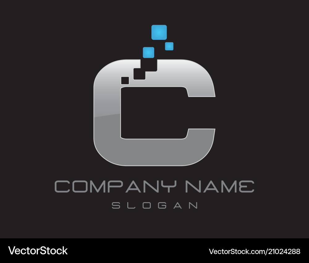 Techno letter c Royalty Free Vector Image - VectorStock