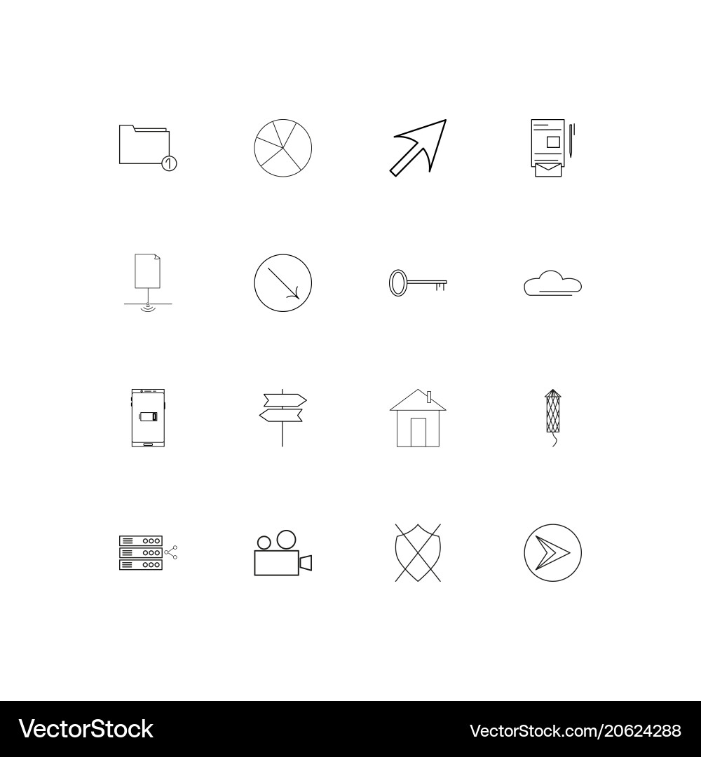 Web und Text einfache lineare Symbole gesetzt umrissen Web und Text einfache lineare Symbole gesetzt umrissen vektorbild