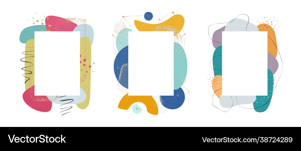 Abstract liquid shapes and blobs frame set design Abstract liquid shapes and blobs frame set design Vector Image