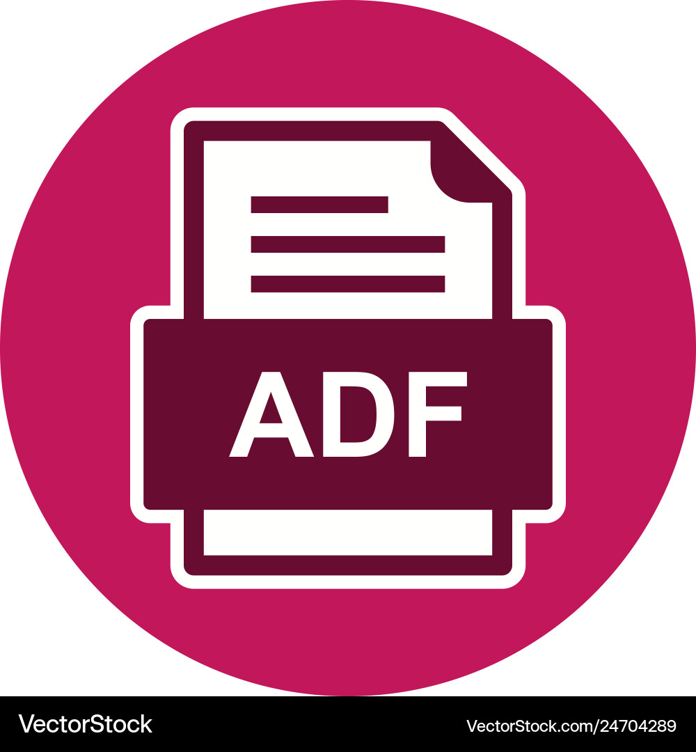 Adf file document icon vector image