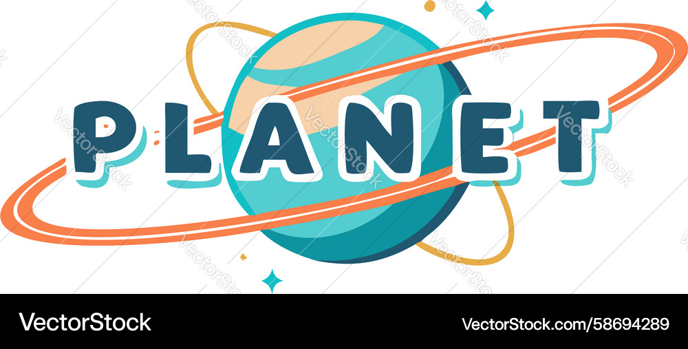 Bold Planet Text mit Globe Vektorbild