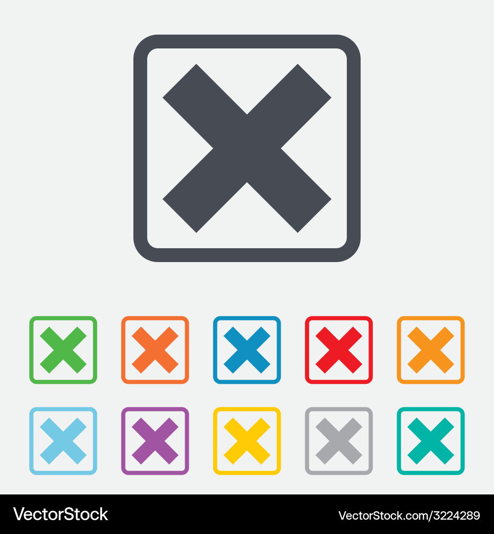 Delete sign icon remove button vector image