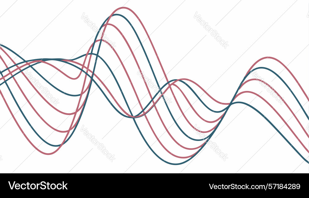 Dynamic abstract wavy lines repeating pattern vector image