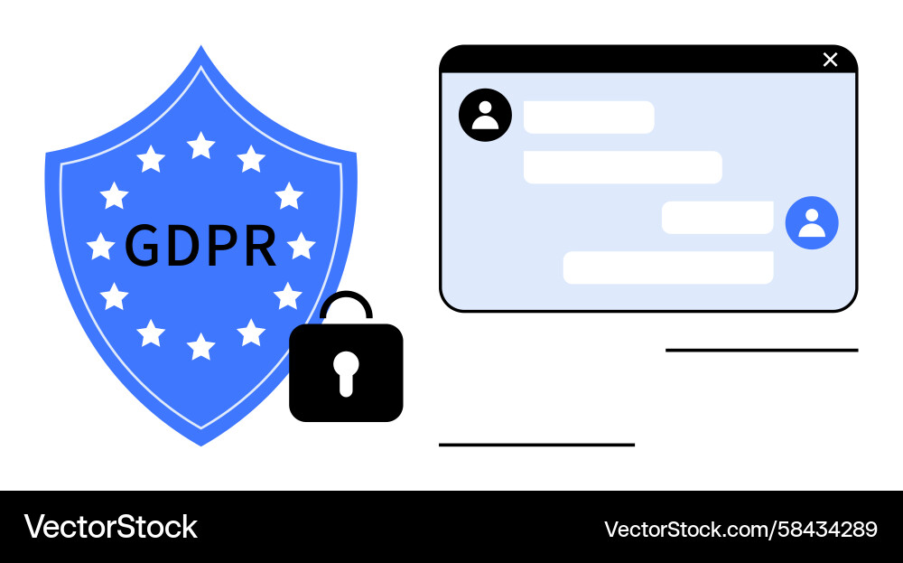 GDPR Data Security Shield Vector Image
