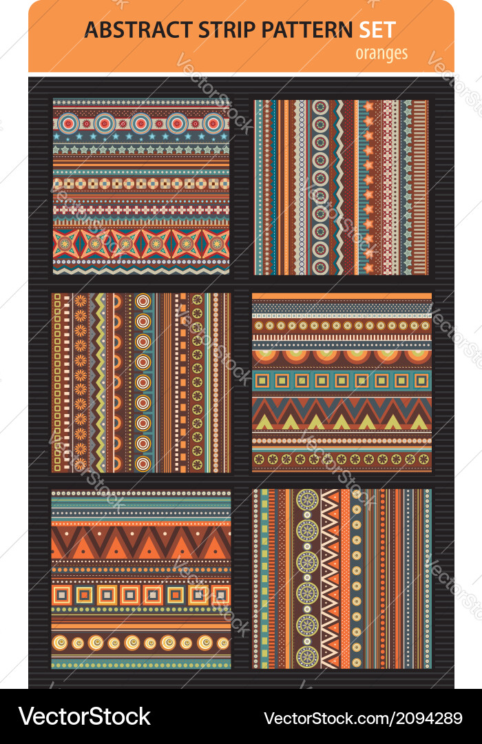 Geometric Stripe Pattern Set vector image