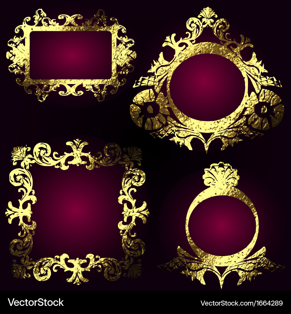Golden frames set Royalty Free Vector Image - VectorStock