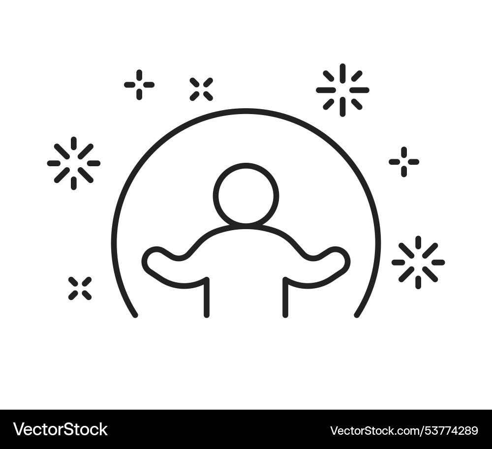 Healthy child with immune protection line icon Vector Image