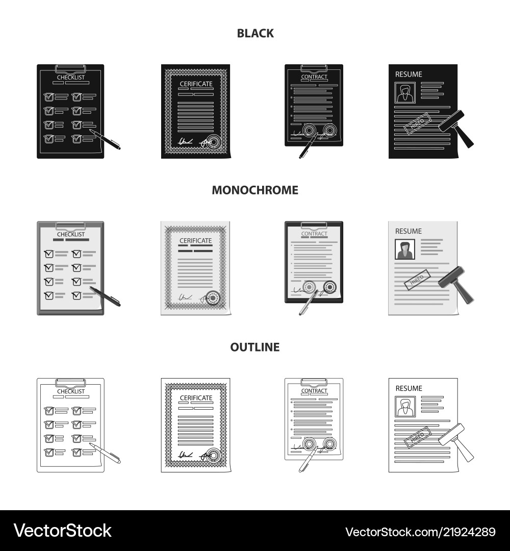 Isolated object of form and document sign set Isolated object of form and document sign set Vector Image