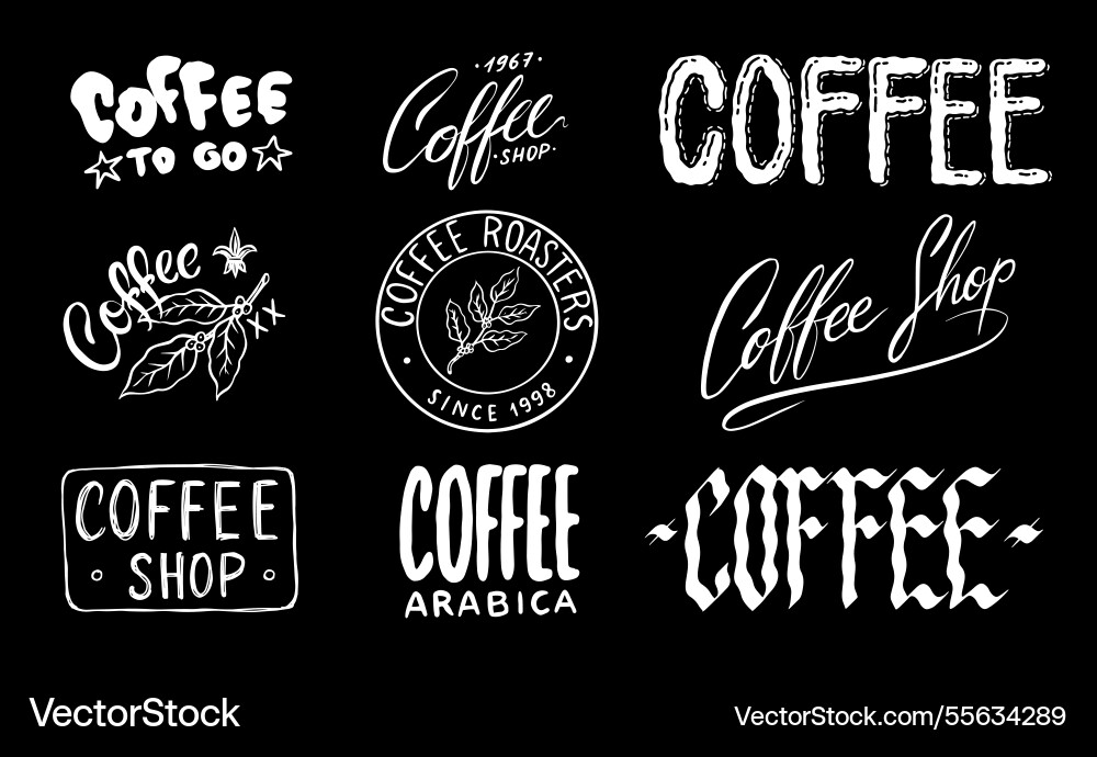 Kaffeeabzeichen oder Embleme für Ihr Shop-Paket Kaffeeabzeichen oder Embleme für Ihr Shop-Paket Vektorbild