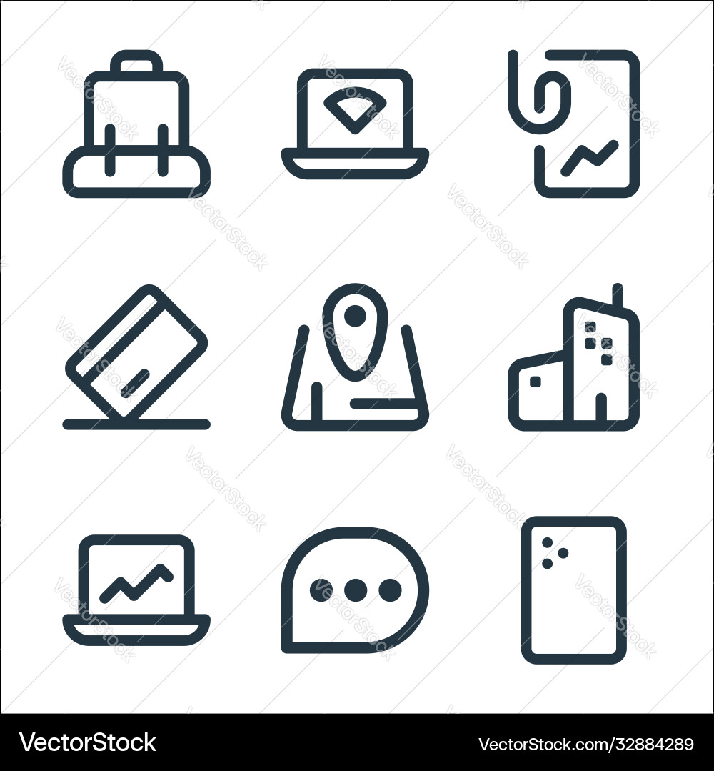 Myicon one line icons linear set quality Myicon one line icons linear set quality vector image