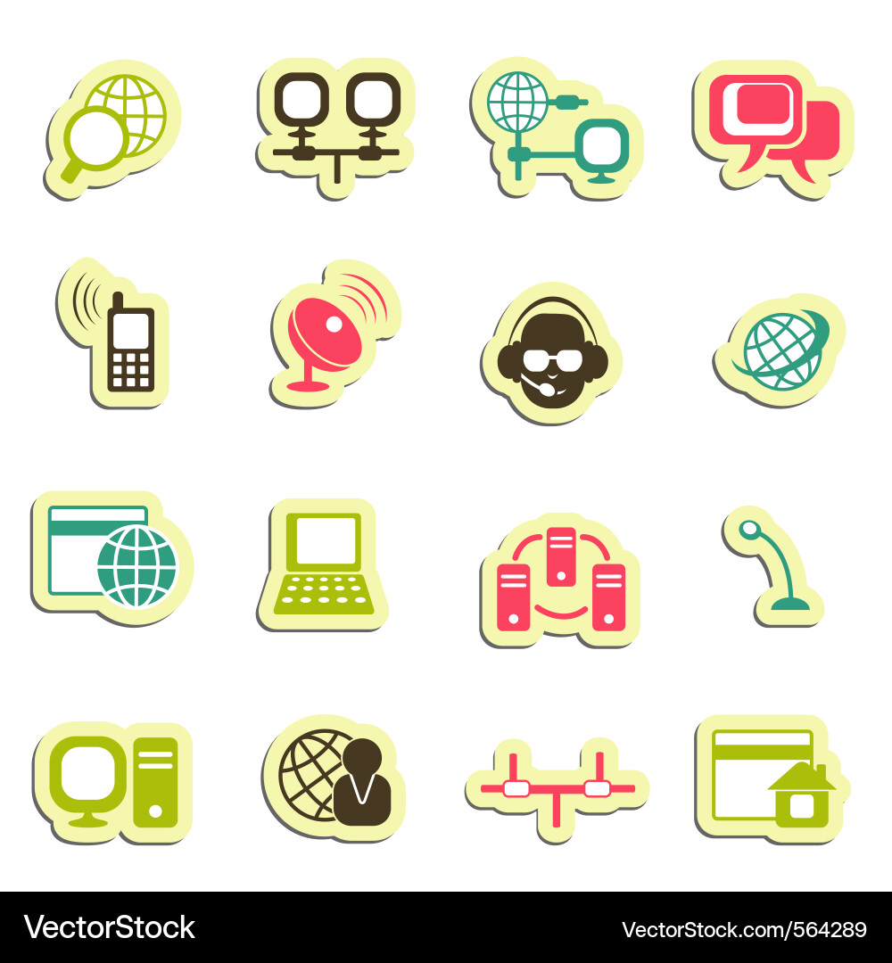 Netzwerkkommunikation Icons Vektorbild