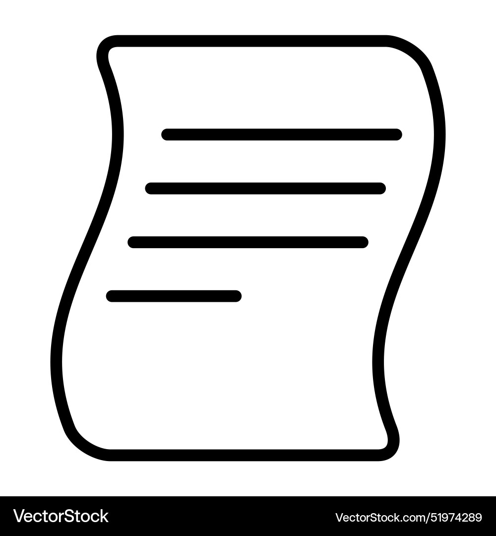 Paper data file document icon in thin line style vector image