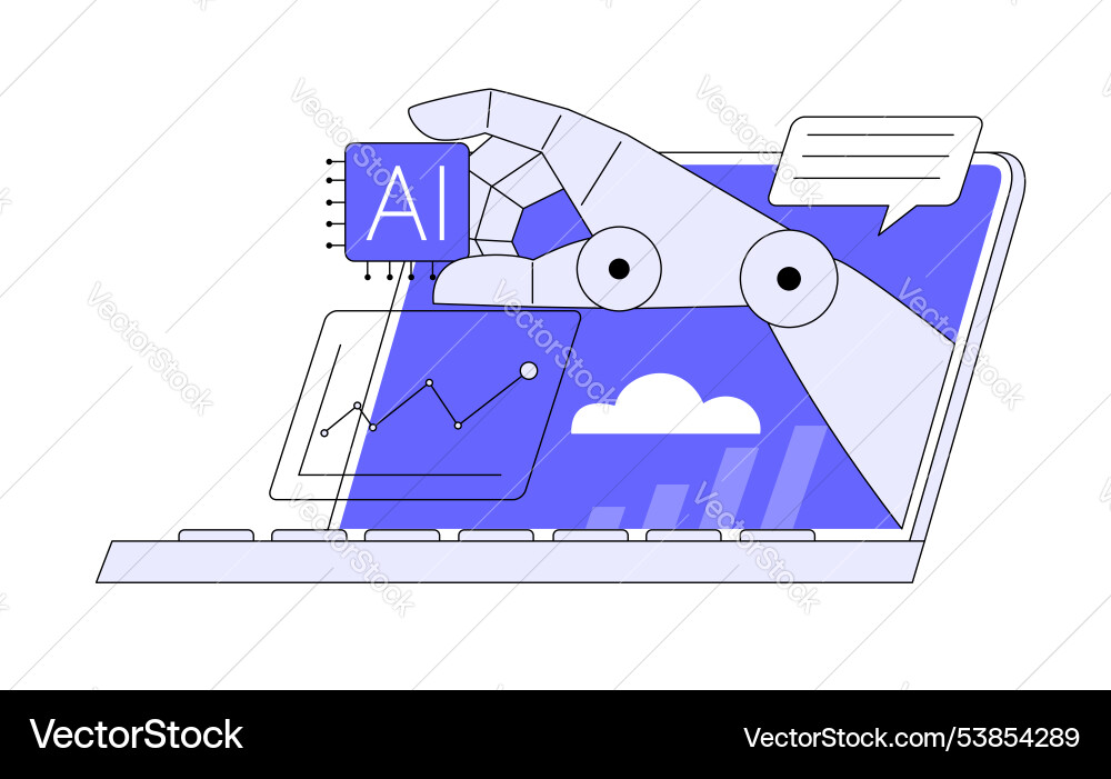 Roboterarm mit Microchip ai Prozessor Bot Hand Roboterarm mit Microchip ai Prozessor Bot Hand vektorbild