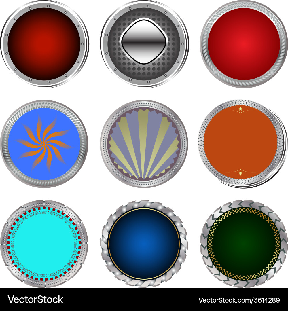 Set of buttons vector image