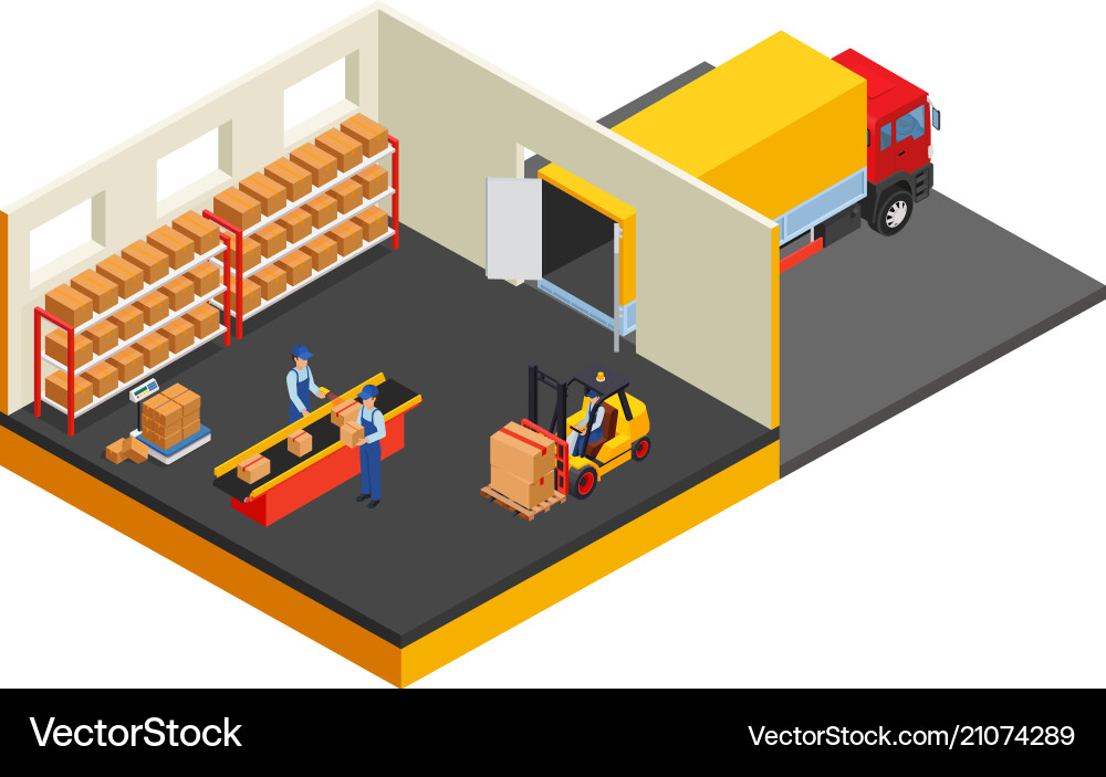 Warehouse Loading and Unloading vector image