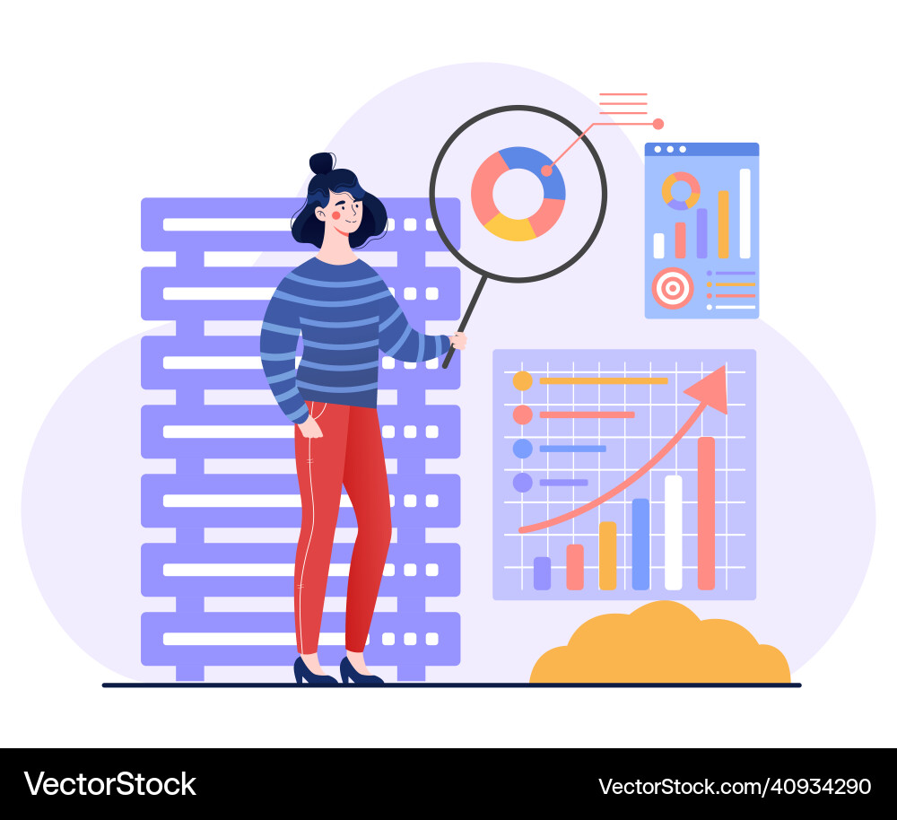 Analytics and data science Vector Image