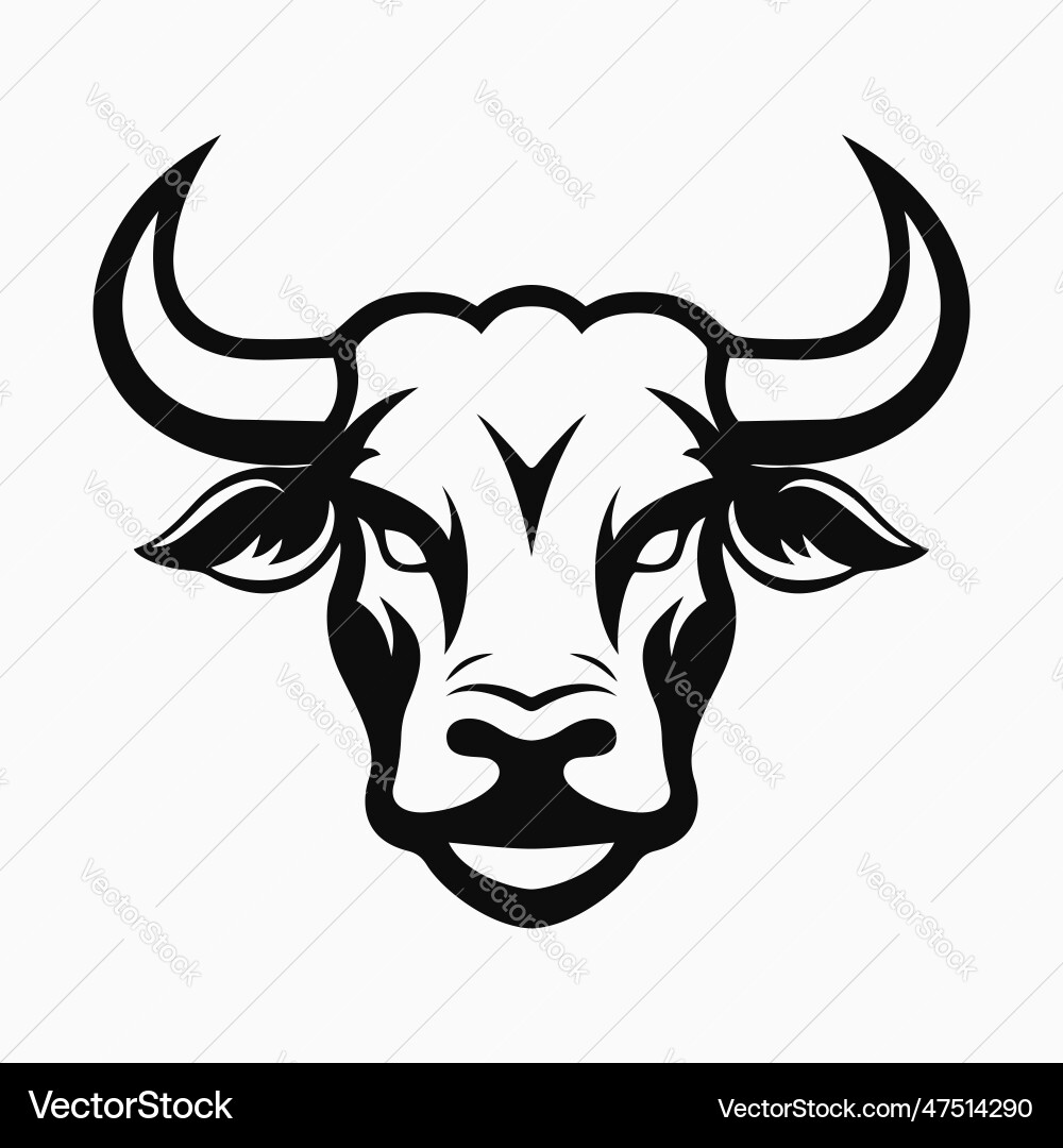 Bull Head Logo Template vector image