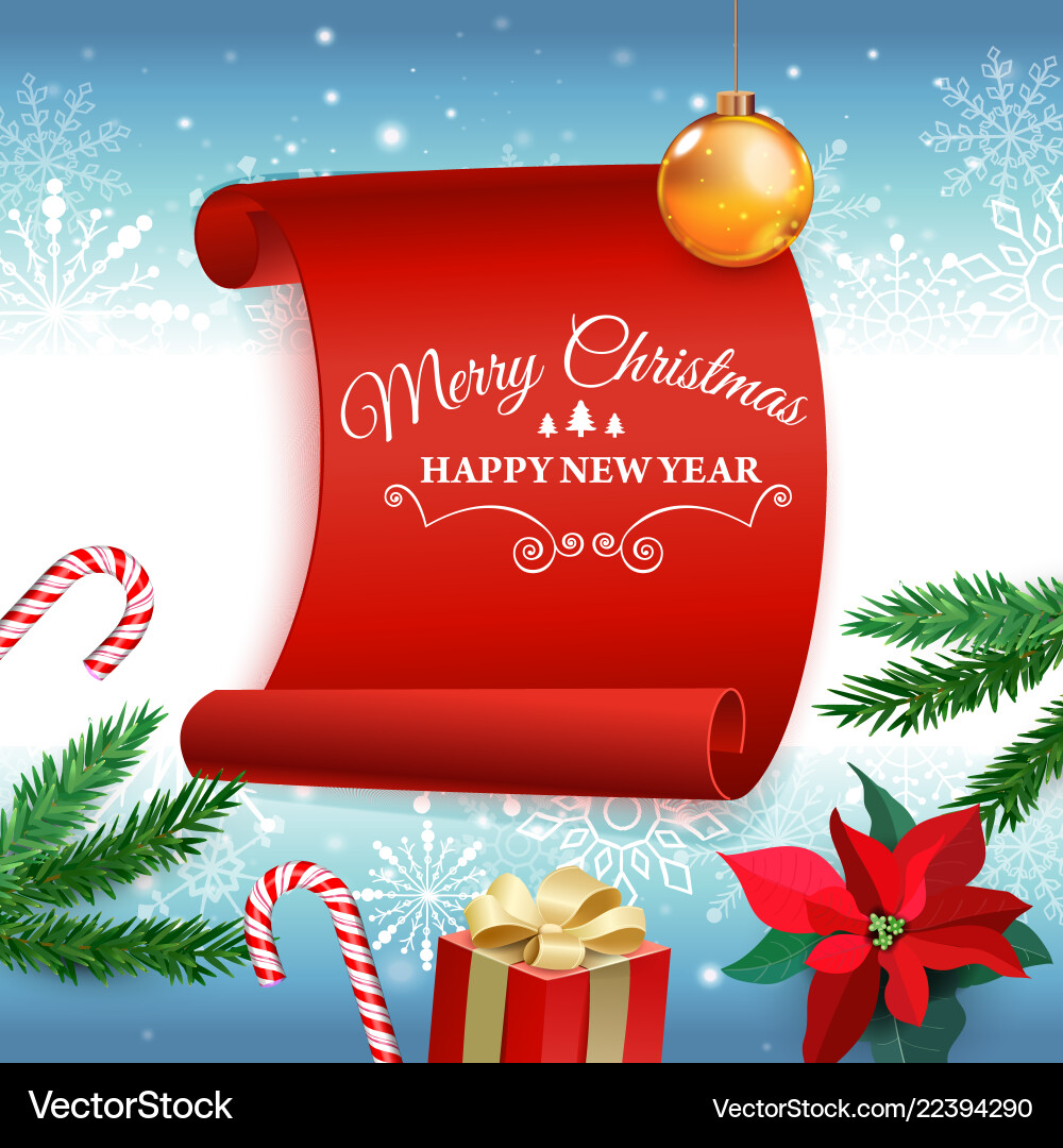 Christmas and new year greeting card Christmas and new year greeting card vector image