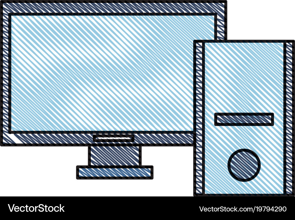 Computer desktop isolated icon vector image