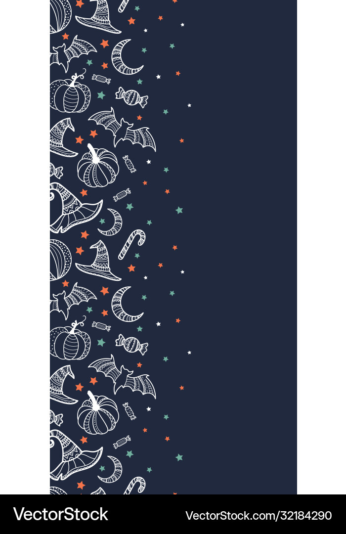 Creative halloween vertical seamless pattern hand Creative halloween vertical seamless pattern hand vector image