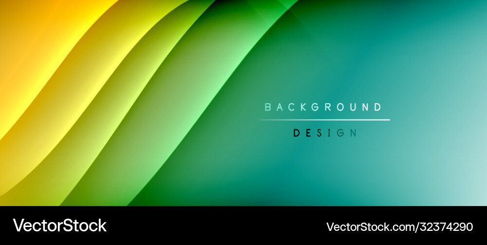 Fluid gradient waves with shadow lines and glowing Vector Image