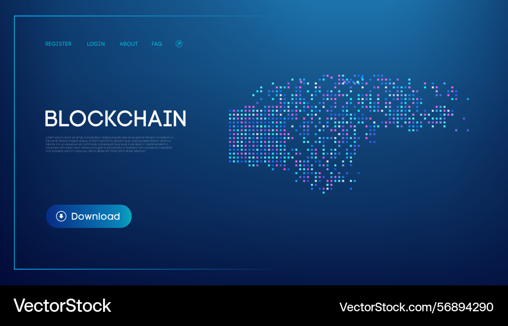 Futuristic blockchain website interface Futuristic blockchain website interface vector image