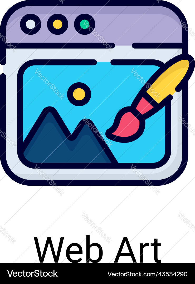 Graphic designing color line icon isolated Vector Image