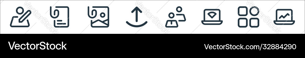 Myicon one line icons linear set quality Myicon one line icons linear set quality vector image