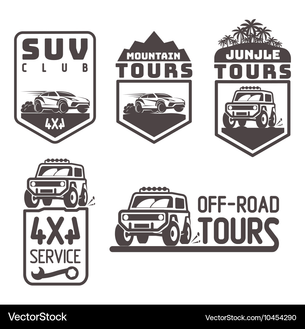 Off-Road SUV Travel Icon Vector Image
