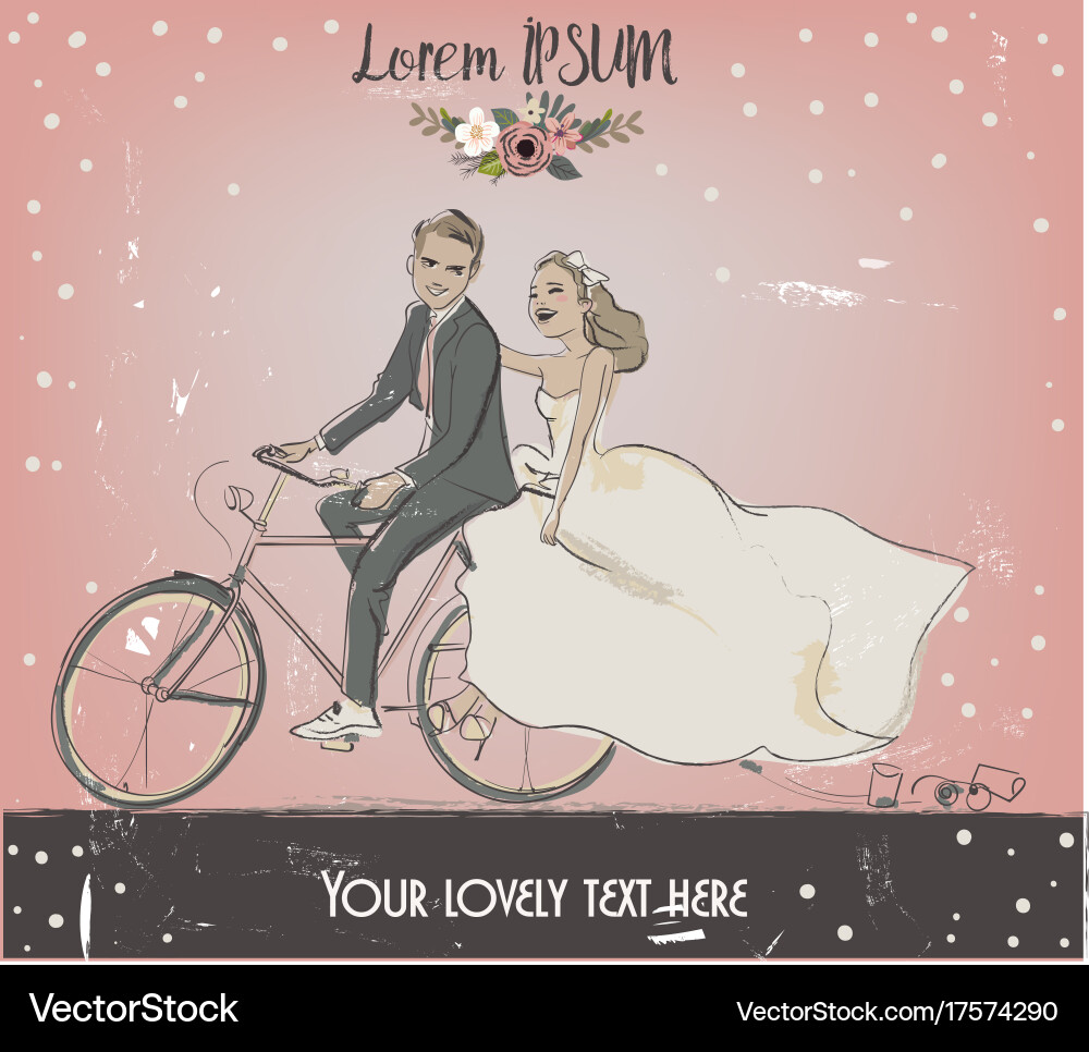 Romantische Fahrradkuppel Illustration Vektorbild