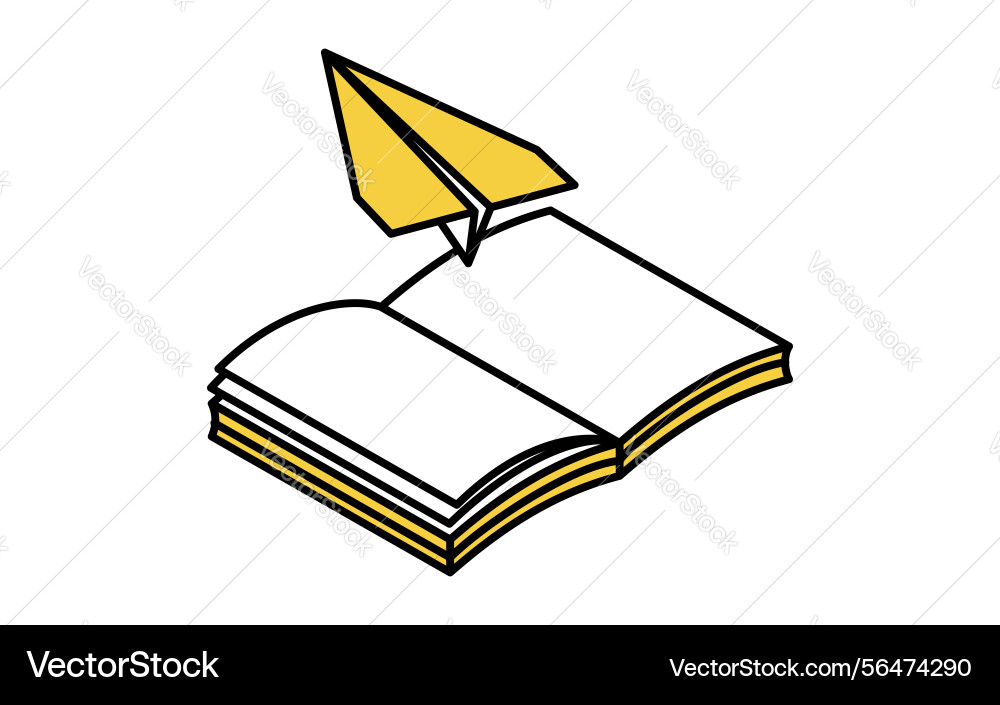 Simple line drawing icon of open notebook Simple line drawing icon of open notebook vector image
