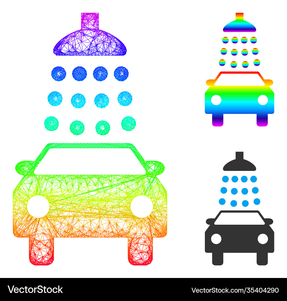 Spectrum net mesh gradient car wash icon Spectrum net mesh gradient car wash icon vector image