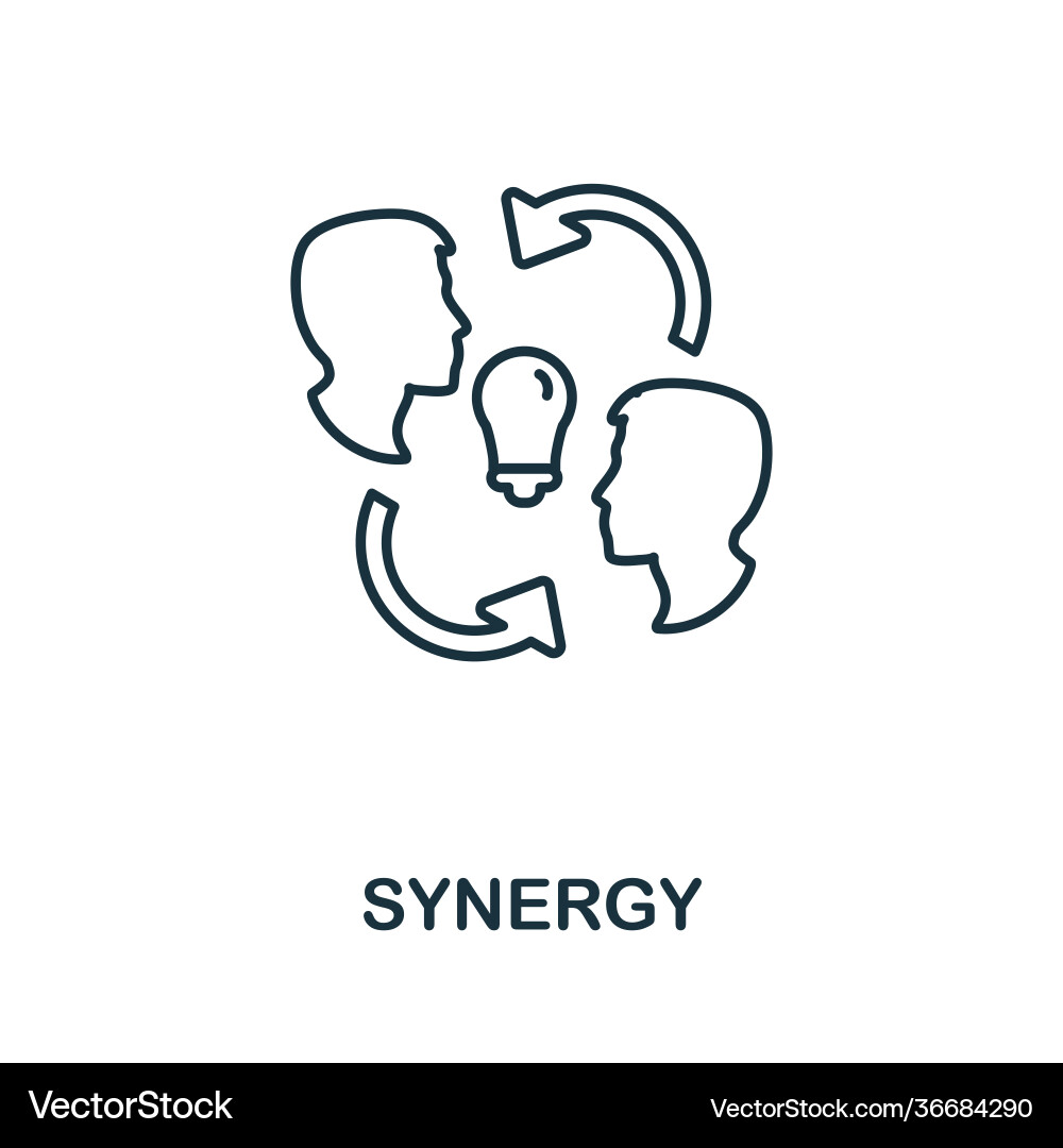 Synergy icon simple element from team building Vector Image