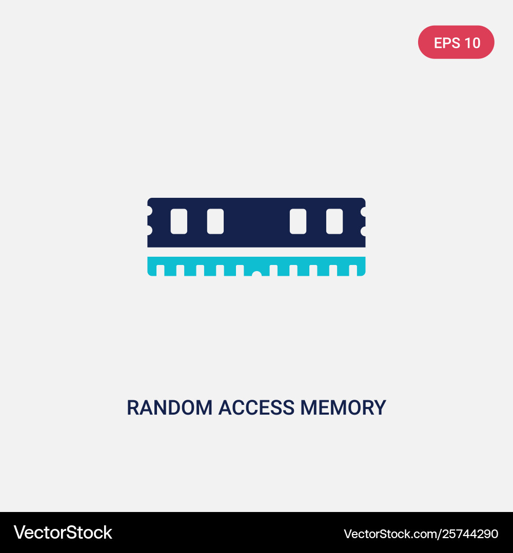 Two color random access memory icon from hardware Vector Image