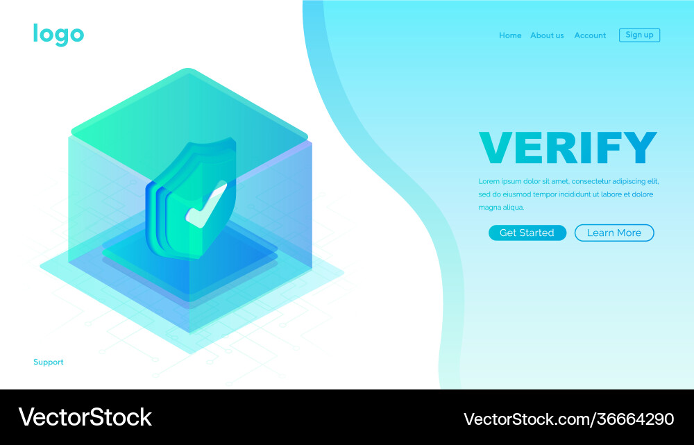 Verified icon in box loading page website Vector Image