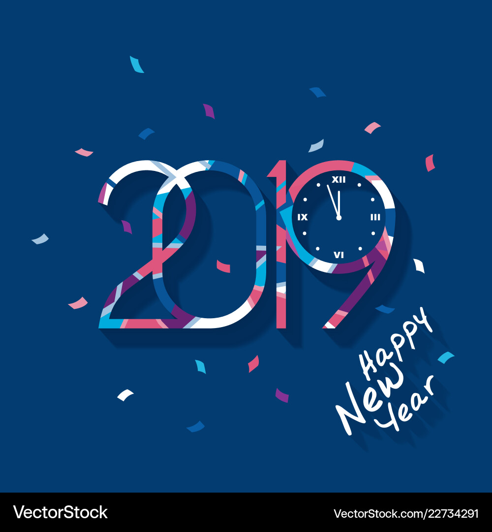 2019 New Year Countdown Pattern vector image