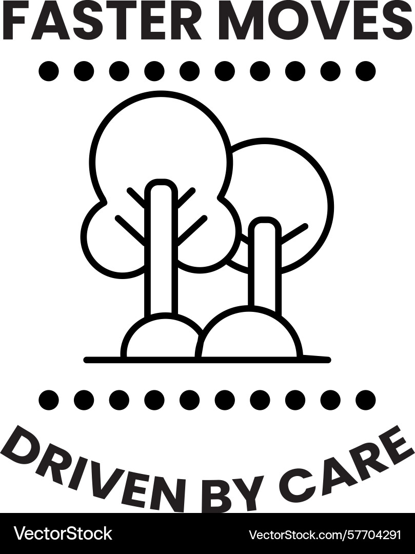 A tree with sign that says faster moves driven A tree with sign that says faster moves driven Vector Image