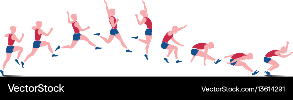 Athlete Jump Icons - Dynamic Sequence vector image